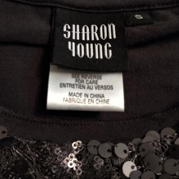 Designer Sharon Young Mixed Sequin Blouse NWT S M - Picture 3 of 6